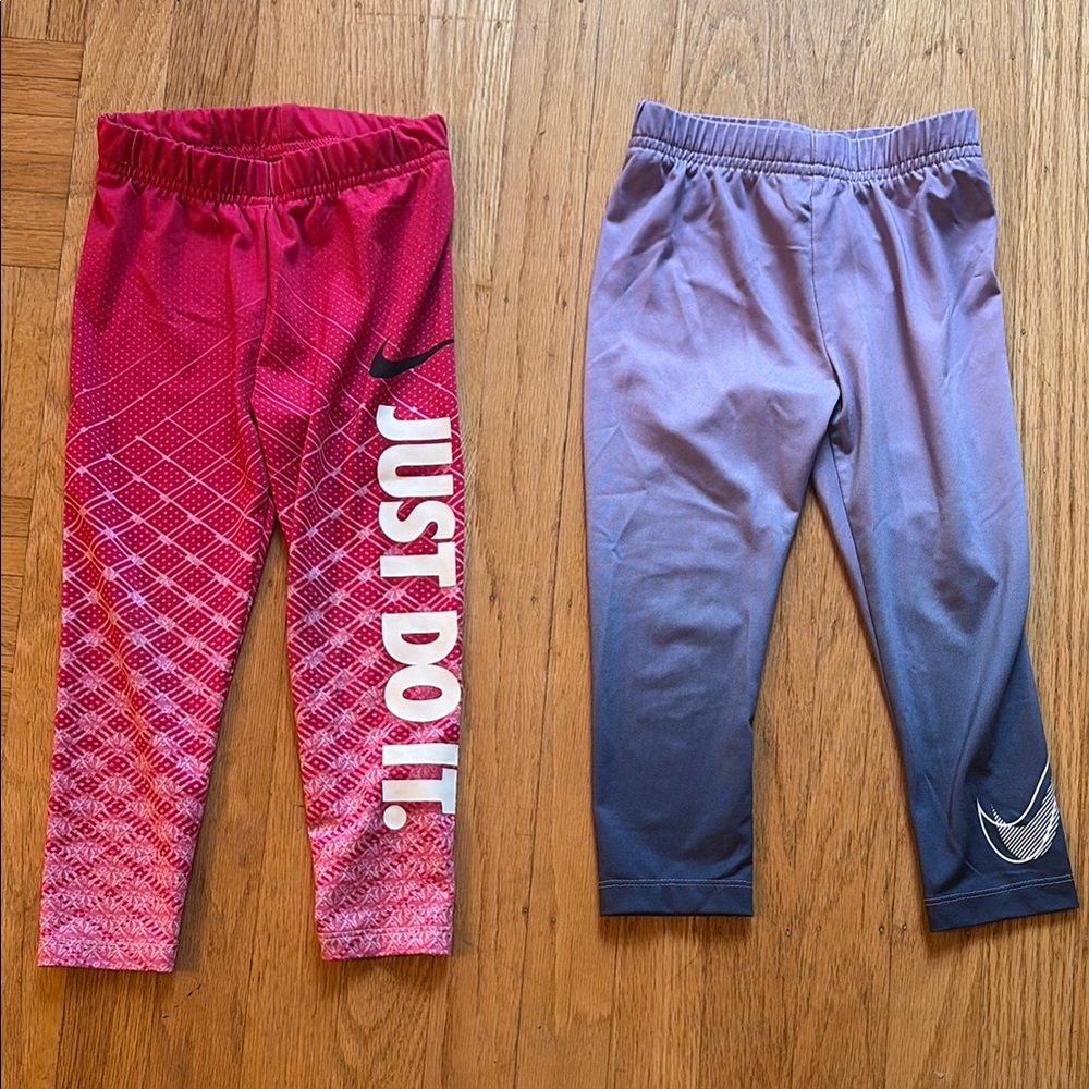 Nike Pink and Purple Leggings Performance Wear